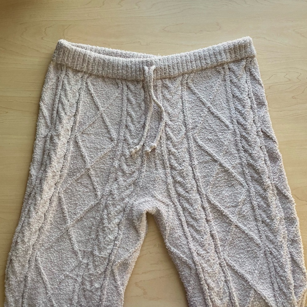Cream knit lounge pants - Picture 2 of 4